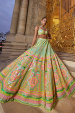 Neon Multi-Coloured Sequin Lehenga Set by Seema Gujral - Lotus Bloom Canada