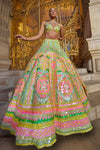 Neon Multi-Coloured Sequin Lehenga Set by Seema Gujral - Lotus Bloom Canada