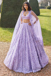 Mauve Sequin Lehenga Set by Seema Gujral - Lotus Bloom Canada