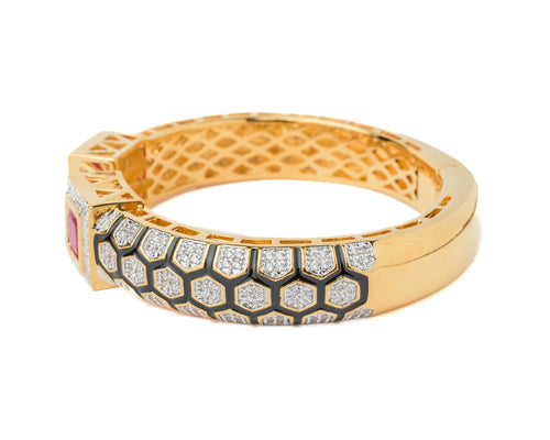 Florence Gold Plated Red Womens Kada