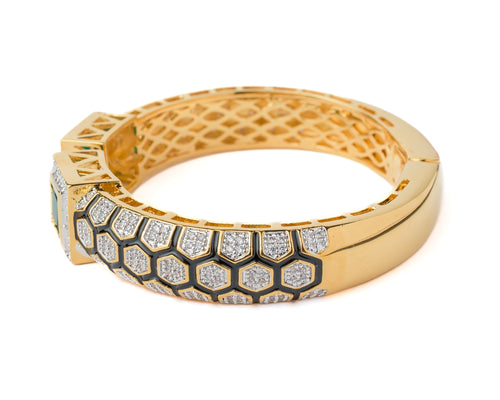 Florence Gold Plated Green Womens Kada