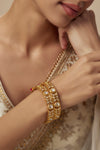 Gold Plated Womens Kundan, Polki Pair of bangles