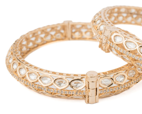 Isvaraah 2.0 Gold Plated Kundan/Polki Bangles (Set of 2)