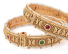 Isvaraah 2.0 Gold Plated Beads/Synthetic Stone Bangles (Set of 2)