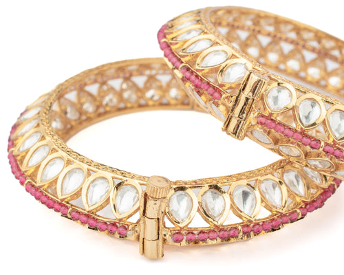 Isvaraah 2.0 Gold Plated Kundan/Polki Bangles (Set of 2)