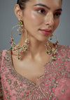 Saadgi Gold Plated Multicolored Kundan, Polki Womens Pair of Danglers Earrings
