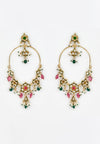 Saadgi Gold Plated Multicolored Kundan, Polki Womens Pair of Danglers Earrings