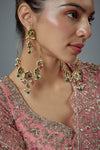Saadgi Gold Plated Multicolored Kundan, Polki Womens Pair of Danglers Earrings