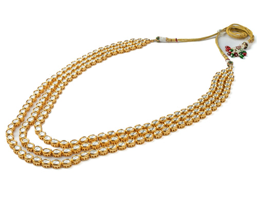 Gold Plated Womens Kundan, Polki Necklace Set