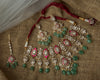 Gold Plated Multicolored Womens Kundan, Polki Necklace Set with Pair of Earrings & Maangtikka