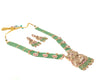 Isvaraah 2.0 Gold Plated Green Long Necklace Set with Pair of Earrings