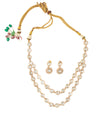 Isvaraah 2.0 Gold Plated Diamond Short Necklace Set with Pair of Earrings