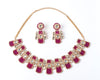 Isvaraah 2.0 Gold Plated Pink Choker Necklace Set with Pair of Earrings