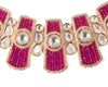 Isvaraah 2.0 Gold Plated Pink Choker Necklace Set with Pair of Earrings