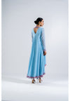 Ice Blue Asymmetrical Kurta Set With Dupatta