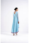 Ice Blue Asymmetrical Kurta Set