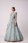 POWDER BLUE LINEAR EMBROIDERED LEHENGA SET