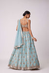 POWDER BLUE ORGANZA SEQUIN EMBROIDERED LEHENGA SET