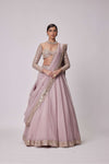 ASH PINK ORGANZA LEHENGA SET