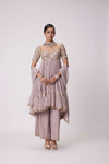 ASH PINK HIGH LOW KURTA SET