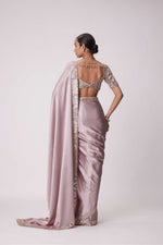 ASH PINK SATIN SAREE SET