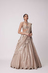 LIGHT BEIGE SEQUIN EMBROIDERED LEHENGA SET