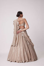 LIGHT BEIGE SEQUIN EMBROIDERED LEHENGA SET