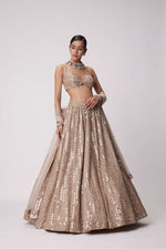 LIGHT BEIGE HAND EMBROIDERED LEHENGA SET