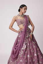 MUD  MAUVE SEQUIN EMBROIDERED LEHENGA SET