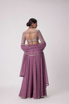 MUD  MAUVE MIRROR EMBROIDERED LEHENGA PANTS SET