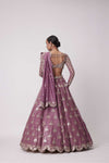 MUD  MAUVE SEQUIN AND FLOWER EMBROIDERED LEHENGA SET