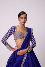 PERSIAN BLUE HAND EMBROIDERED LEHENGA SET