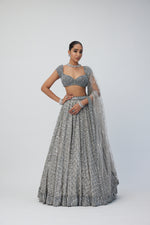 Crystal Grey Sequins Embroidered Lehenga Set