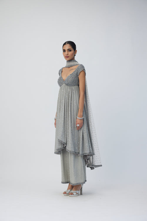 Crystal Grey Kurta Set