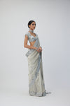 Silver Shimmer Organza saree set