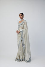 Silver Shimmer Organza saree set