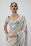 Silver Shimmer Organza saree set