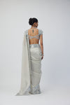 Silver Shimmer Organza saree set