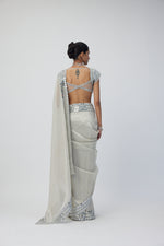 Silver Shimmer Organza saree set