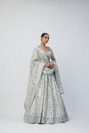 Silver Shimmer Organza  Lehenga Set