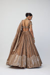 Copper Shimmer Organza Sequins Lehenga Set