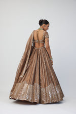 Copper Shimmer Organza Sequins Lehenga Set