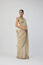 Golden Shimmer Organza saree set