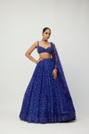 Cocktail Blue Sequins Embroidered Lehenga Set