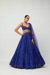 Cocktail Blue Sequins Embroidered Lehenga Set