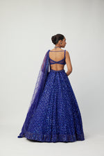 Cocktail Blue Sequins Embroidered Lehenga Set