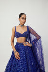 Cocktail Blue Sequins Embroidered Lehenga Set