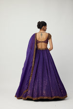 Royalty Purple Sequins Scattered Lehenga Set