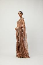 Copper Shimmer Organza saree set