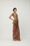 Copper Shimmer Organza saree set